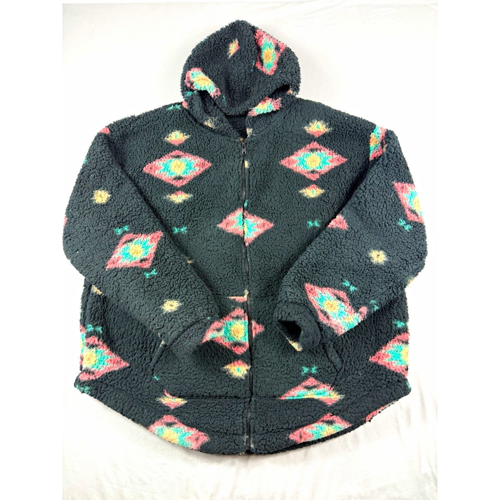 SO full zip hooded fleece aztec geometric hoodie w/ pockets, women's 2xl